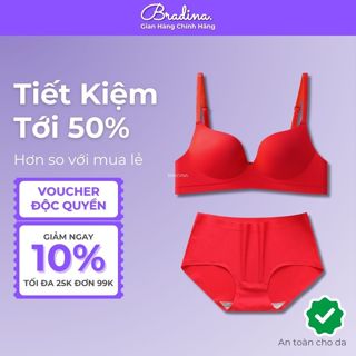 Set Đồ lót nữ Bradina - Áo lót mặc áo dài không gọng &  Quần lót su đúc trơn không lộ viền SDL14