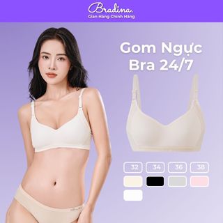 [TẶNG GĂNG TAY] Áo lót không gọng đệm mỏng Bradina Cotton Basic, bra ôm ngực, nâng ngực nhẹ, thoáng khí tốt ALKG5