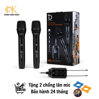 Micro không dây DBacoustic M2, Mic đa năng 8 Chế Độ ECHO, Hàng Chính Hãng (Tặng 2 chống lăn micro)