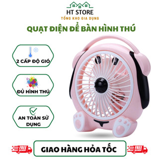 Quạt Điện Để Bàn Hình Thú Dễ Thương 2 Tốc Độ Gió Cắm Điện Có Hộp Chất Lượng Tốt