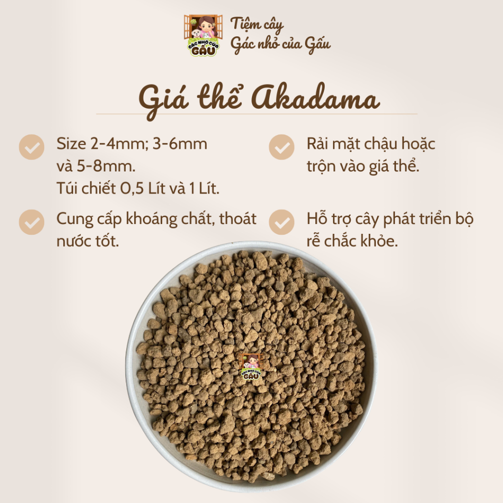 Giá thể sen đá Akadama (Chưa lọc bụi) - Đất sen đá, đất xương rồng, đất kiểng lá