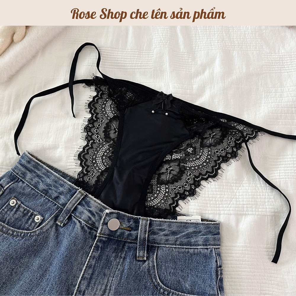 Set 2, Set 4 Quần Lót Nữ Rose ️Quần Lót Ren Nơ Sexy Phối Hoa Gợi Cảm Quyến Rũ 881 Women quần chip nữ
