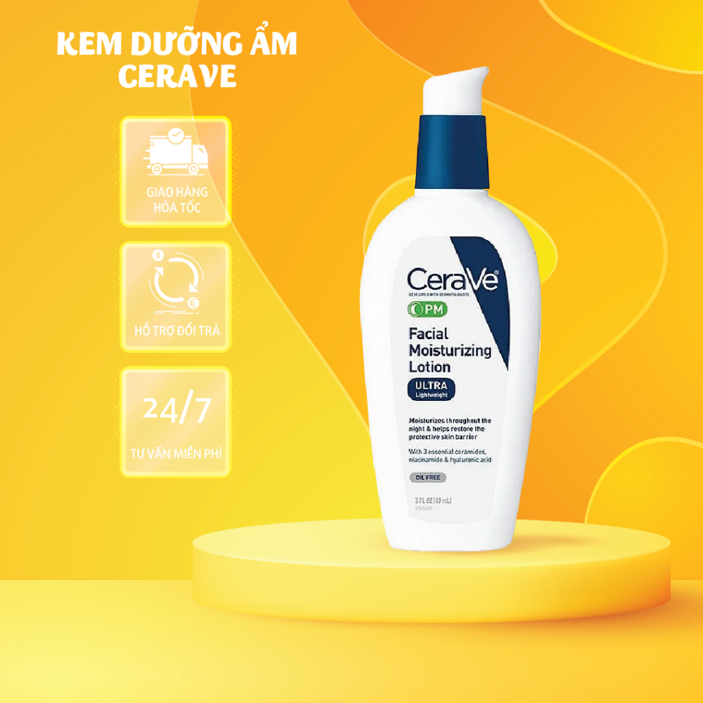 Kem dưỡng ẩm ban đêm CeraVe PM Facial Moisturizing Lotion 89ml JURA_STORE