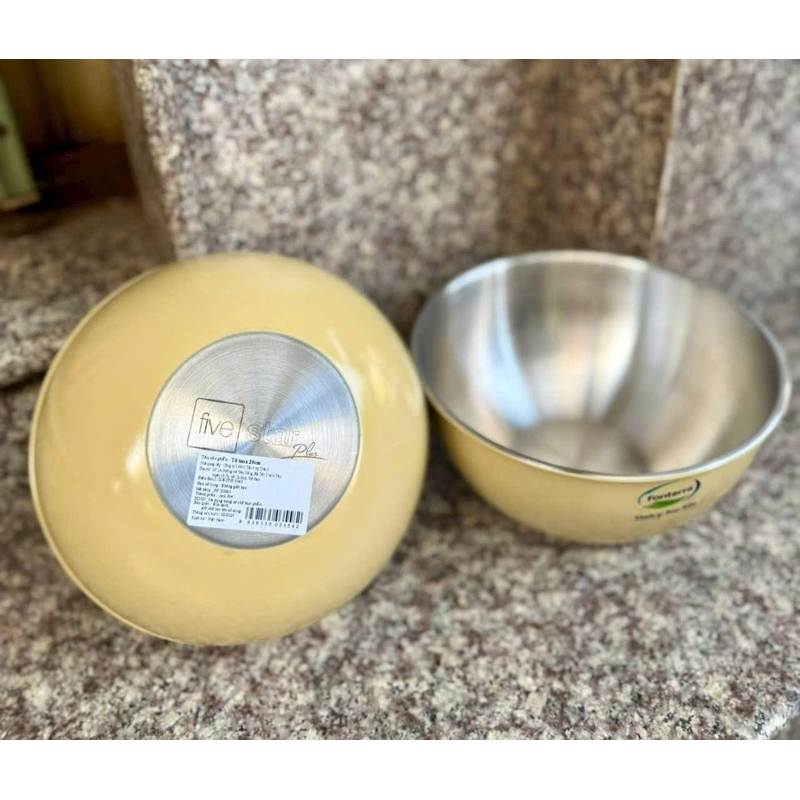 Combo 2 tô trộn inox 304 Fivestar 20cm - HKM Fonterra còn vàng