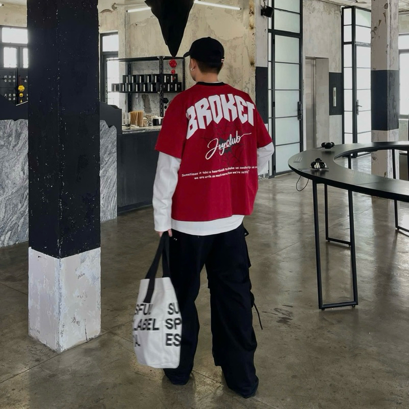 HEART BROKEN tee BOXY - Áo thun cổ tròn form rộng nam nữ unisex màu ĐEN/TRẮNG 🖤 Áo phông boxy Brand Jaystoree | BigBuy360 - bigbuy360.vn