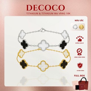  Vòng tay nữ De Coco Cỏ 4 lá 5 charm may mắn DECOCO ACCESSORIES 