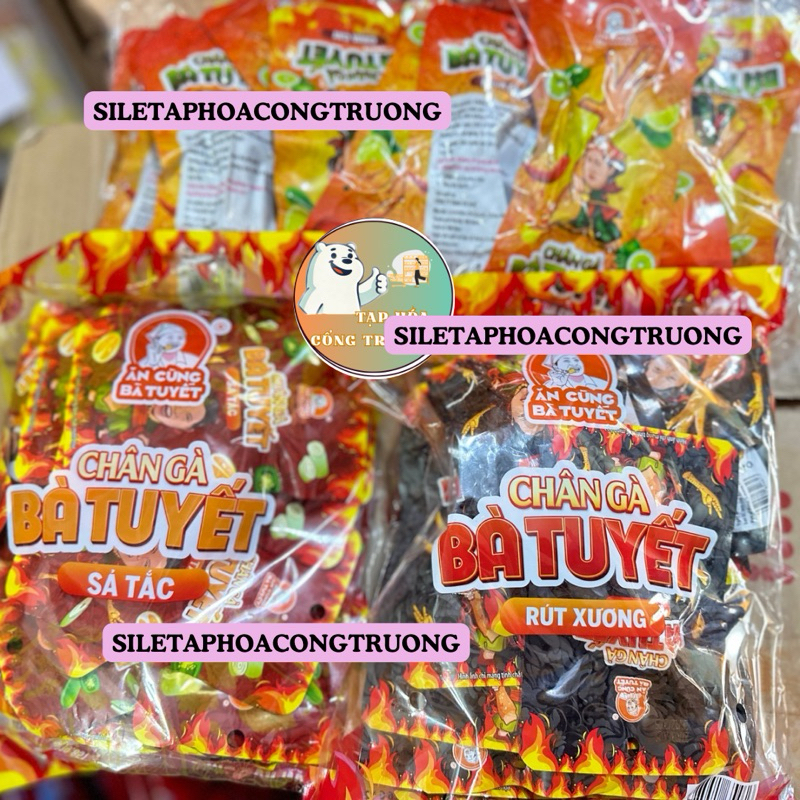 Bịch 20 Gói Chân Gà Xả Tắc, chân gà rút xương Ăn Cùng Bà Tuyết, Sỉ Bịch 20 Gói Chân Gà Bà Tuyết Thơm