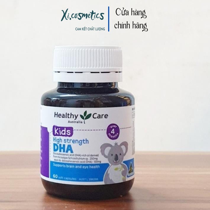 Viên uống Healthy Care Kids High Strength DHA cho bé 60 viên - bổ sung DHA cho bé