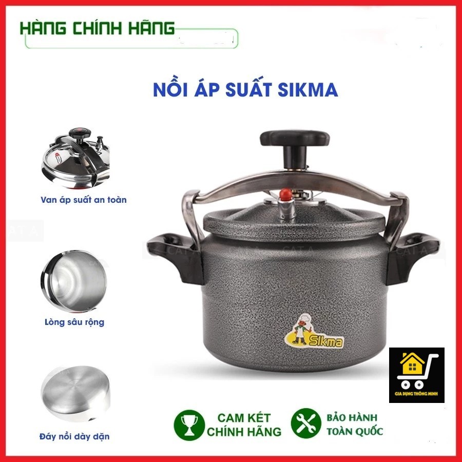 NỒI ÁP SUẤT ĐA NĂNG SIKMA CHÍNH HÃNG , NỒI ÁP SUẤT AN TOÀN DỄ SỬ DỤNG HẦM NHANH LUYỆN TỪ HỢP KIM NHÔM KHÔNG RỈ