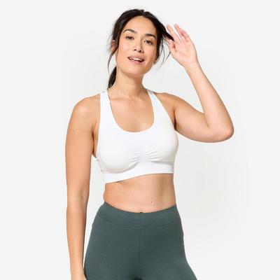 Áo bra thể thao tập yoga cho nữ DECATHLON màu trắng mã 8650740
