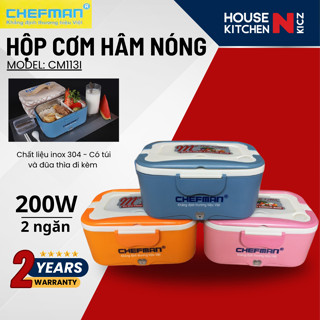 Hộp cơm hâm nóng Homely/Chefman CM-121I có thể nấu cơm, làm nóng nhanh, 4 cốc inox 304