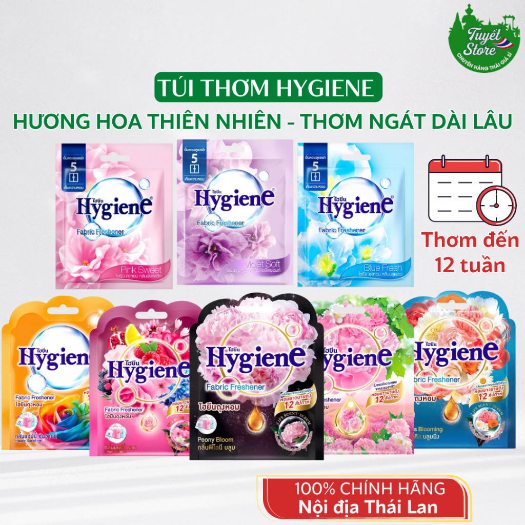 Túi thơm tinh nước hoa Hygiene Thái Lan, Túi Thơm HYGIENE Treo Tủ Quần Áo, Nhà Vệ Sinh, Xe Ô Tô