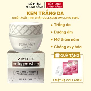 Kem Trắng Da Dưỡng Ẩm Chống Lão Hóa Chiết Xuất Collagen 3W CLINIC Hàn Quốc 60ml Giúp Da Trắng Sáng