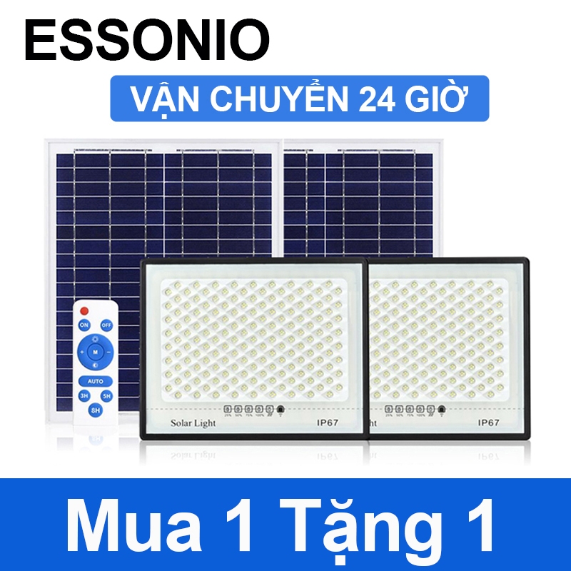 ESSONIO MUA 1 TẶNG 1 đèn LED chống nước năng lượng mặt trời Đèn pha sân vườn năng lượng mặt trời Chiếu sáng ngoài trời 1