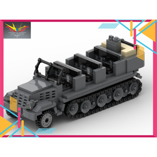  Đồ chơi lắp ráp Moc Army Zeep Zugkraftwagen 8T WW2 