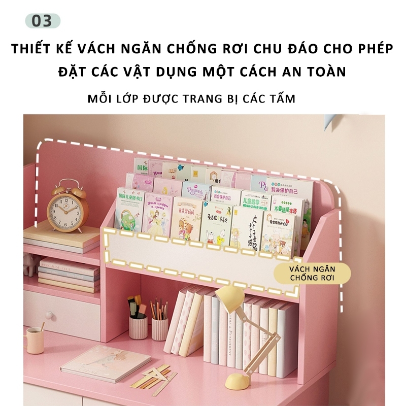 Bmzar Bàn Học Trẻ Em Bàn Học Màu Xanh Hồng Có Ngăn Kéo Bàn Viết Học Sinh Chống Gù Chống Cận | BigBuy360 - bigbuy360.vn