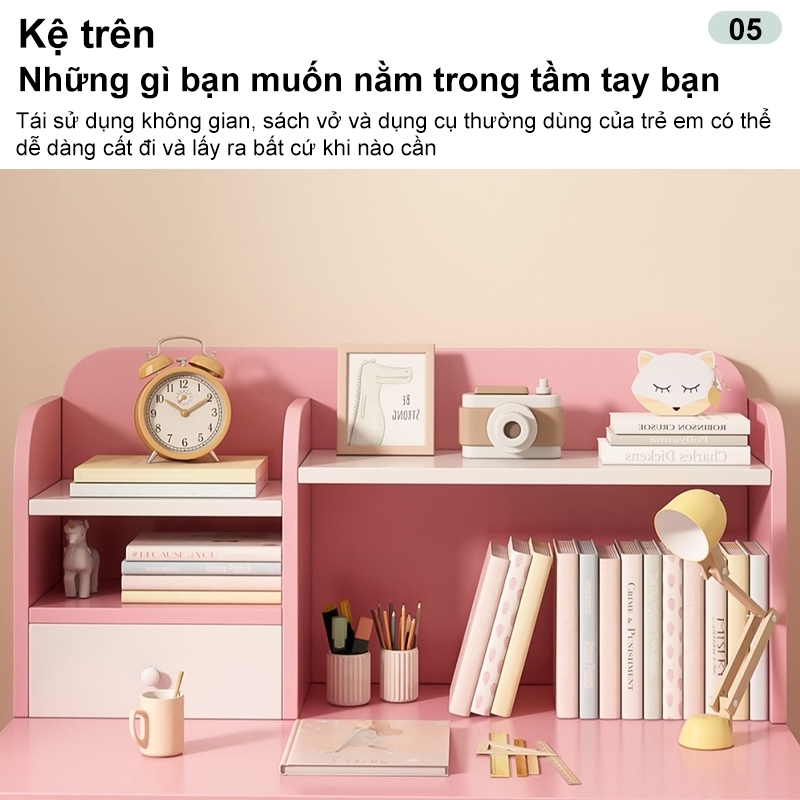 Bmzar Bàn Học Trẻ Em Bàn Học Màu Xanh Hồng Có Ngăn Kéo Bàn Viết Học Sinh Chống Gù Chống Cận | BigBuy360 - bigbuy360.vn