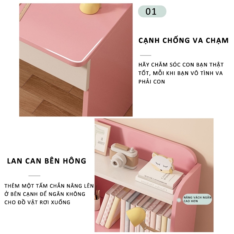 Bmzar Bàn Học Trẻ Em Bàn Học Màu Xanh Hồng Có Ngăn Kéo Bàn Viết Học Sinh Chống Gù Chống Cận | BigBuy360 - bigbuy360.vn