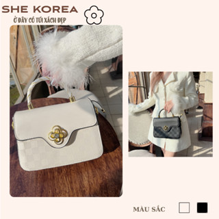 Túi xách nữ cầm tay đẹp và sang thiết kế nổi bật, tặng kèm khăn bất kì. Kèm hộp quà và túi giấy làm quà tặng SHE KOREA