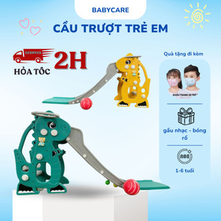   HỎA TỐC HCM  Cầu trượt cho bé khủng long ME TOO TẶNG KÈM bộ bóng rổ và gấu phát nhạc cho bé yêu 