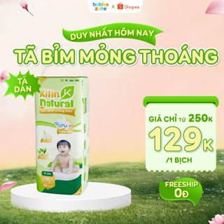 [1 BỊCH] Tã/Bỉm dán KITIN NATURAL siêu mỏng thoáng, tinh chất trà xanh cho bé size NB/S/M/L từ 44 miếng
