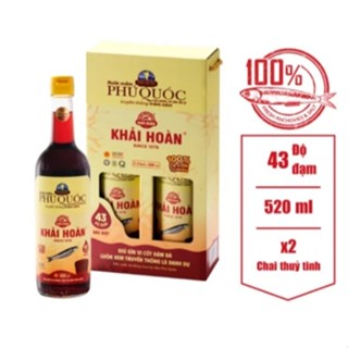 Nước mắm Phú Quốc Khải Hoàn 43 độ đạm (cặp 2 chai 520ml)