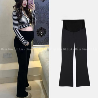 Quần Bầu ỐNG LOE Chất Umi Cao Cấp Cực Thời Trang Tôn Dáng, Co Giãn 4 Chiều Thoải Mái Cho Mẹ Bầu Mặc Đi Làm Đi Chơi