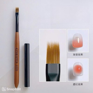 Cọ omber cán gỗ đầu tưa lông ngắn chùm - Cọ ombre đầu tưa chuyên dụng cho dân làm móng nails