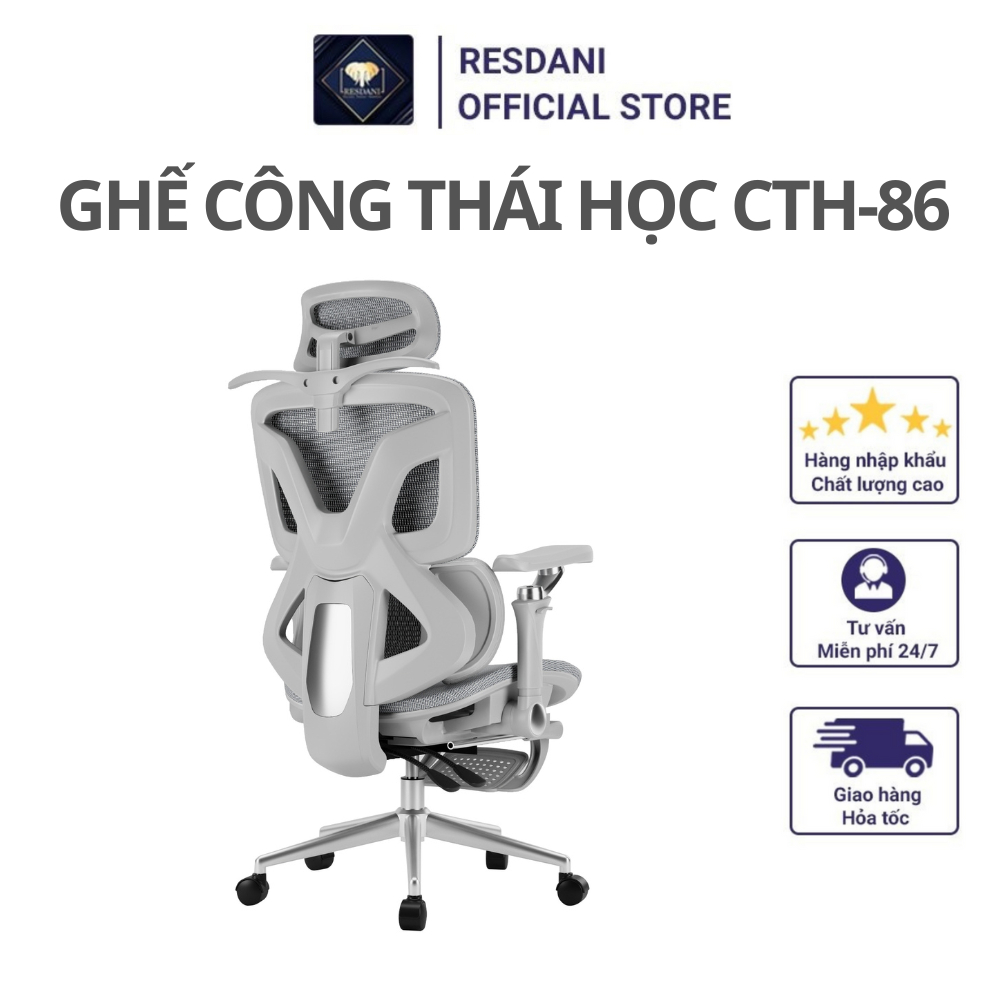 Ghế Công Thái Học CTH-86 ,Ghế Văn Phòng Làm Việc, Ghế Chơi Game Thư Giãn Góc Ngả 135 Độ Có Gác Chân