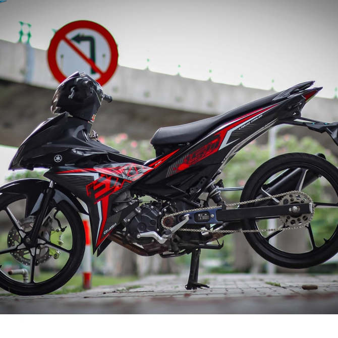 TEM RỜI mẫu chữ EX đỏ dán Exciter 150 đen bóng