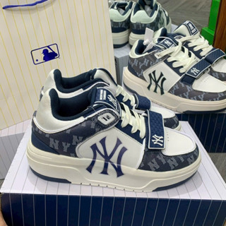 Giày Thể Thao MLB Chunky Liner NY Xanh THan Mid Denim New York Yankees ‘D.Navy’ Bản Luxury 2024 Đủ Size Nam Nữ Full  Box