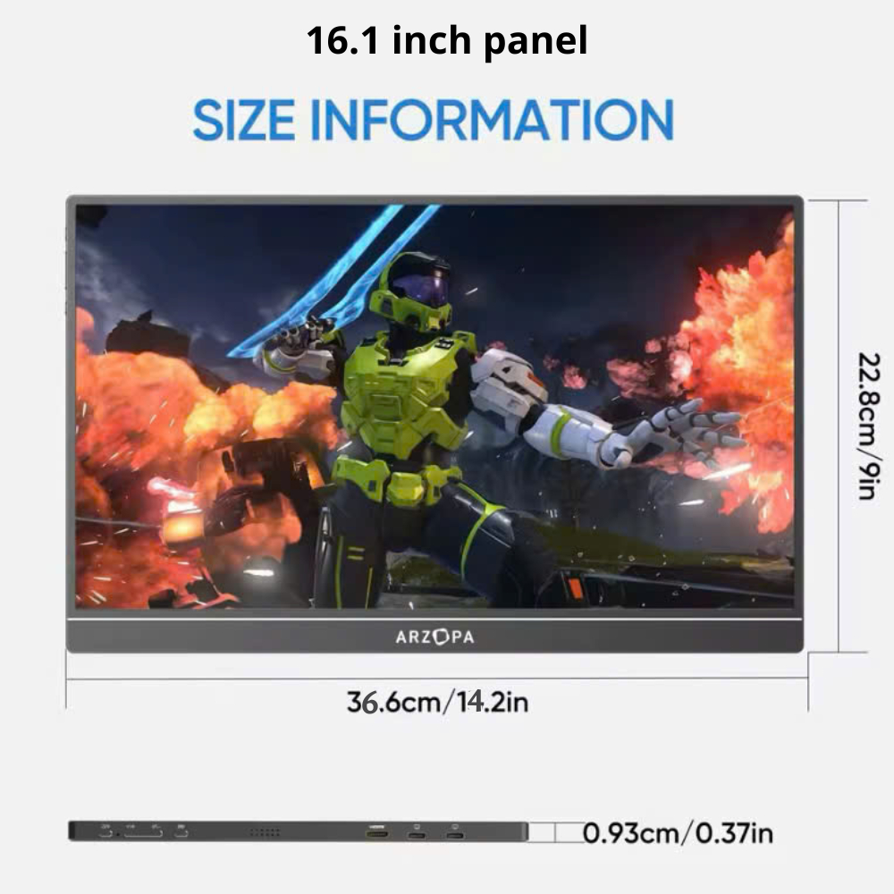ARZOPA 144 Hz - Màn Hình Di Động Arzopa 16.1 Inch Tấm Nền IPS Full HD 100% sRGB 144Hz. ARZOPA Z1FC Portable Monitor | BigBuy360 - bigbuy360.vn