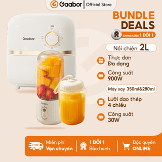 【Combo Sales Gaabor 03 Máy xay sinh tố FP03T-WH01A và Nồi chiên không dầu mini 2L AF20M-YE01A