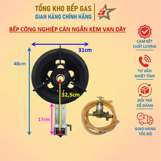 Bếp Khè Công Nghiệp Cán Ngắn Kèm Van Dây (Bếp Gas Công Nghiệp Cán Ngắn)