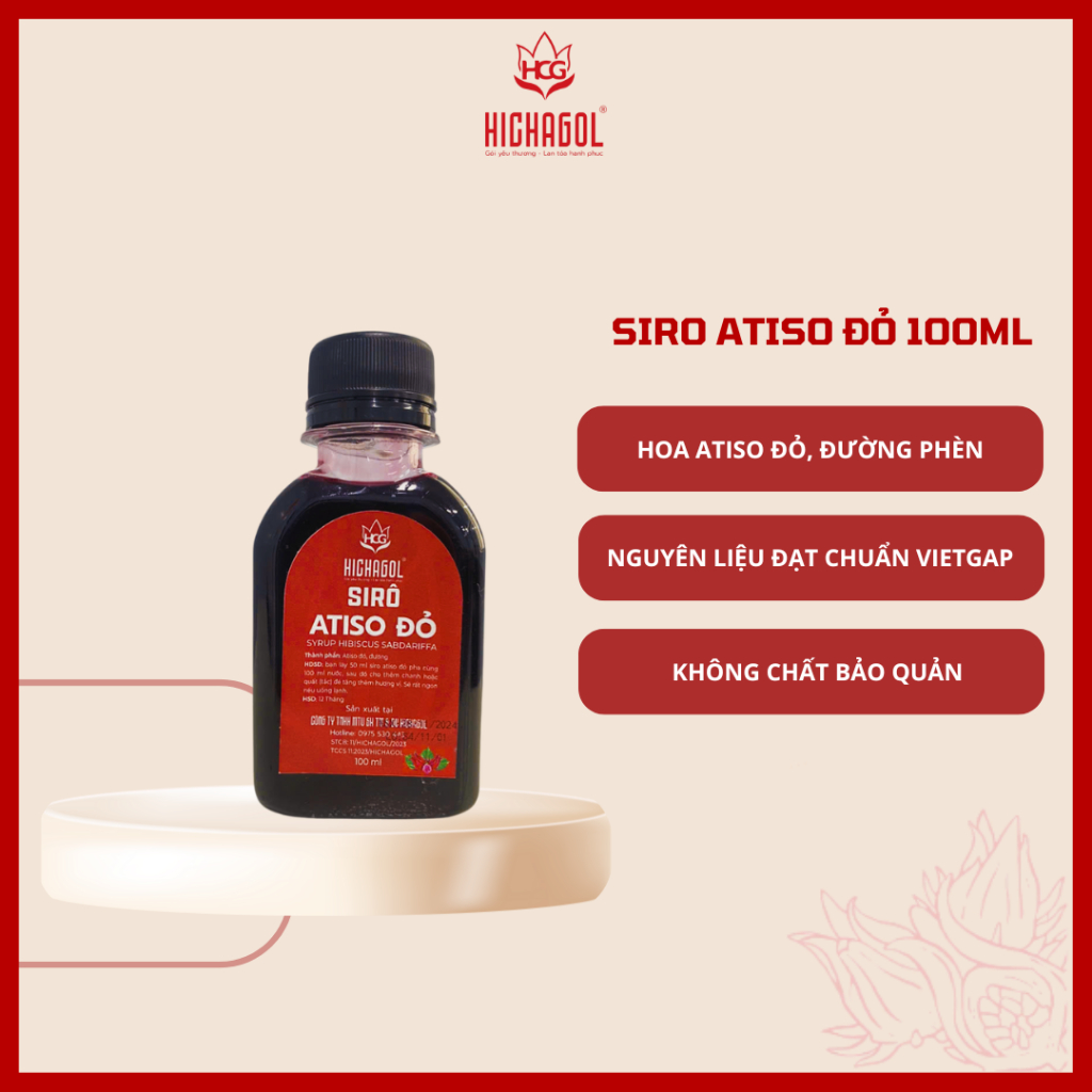 Siro Atiso đỏ thanh nhiệt, mát gan, giàu vitamin c,..