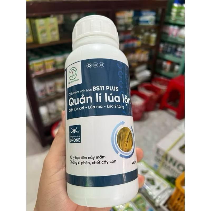 BS11 PLUS QUẢN LÍ LÚA LỘN chai 450ml xử lý hạt t.iền nảy mầm- chống xì phèn- chêt cây con,...