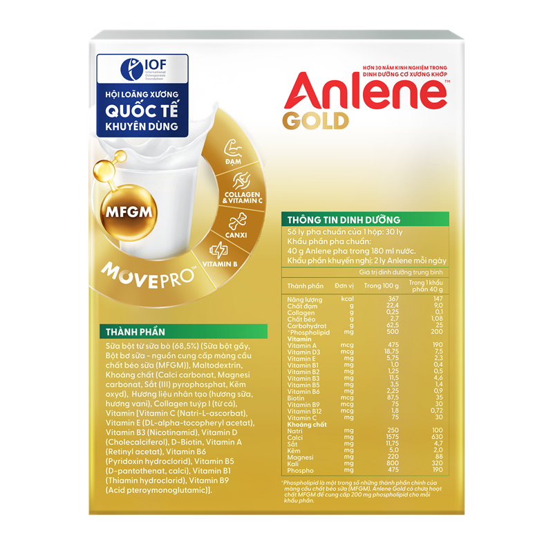 Combo 2 hộp Sữa Bột Anlene Gold Hương Vani 1.2kg | BigBuy360 - bigbuy360.vn