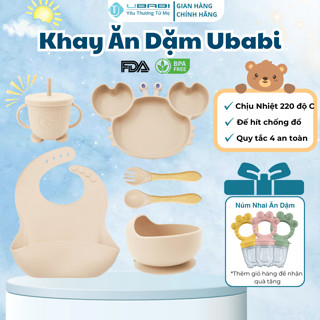 Khay Ăn Dặm Cho Bé UBABI UB-PK003 Set Ăn Dặm Cho Bé Silicon Tiêu Chuẩn FDA An Toàn Vệ Sinh