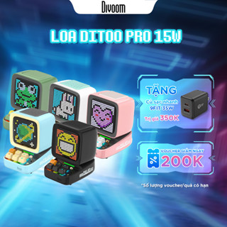 [TẶNG CỦ SẠC 35W] Loa Bluetooth Divoom DiToo Pro, loa máy tính phiên bản mới 15W hiển thị màn hình LED 256 RGB