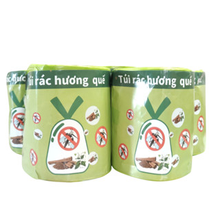 Cuộn 50 túi đựng rác có mùi hương quế Túi rác tự hủy có quai xách đa năng
