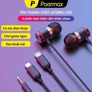 Tai Nghe Có Dây  POERMAX A891 Thích Hợp Với Tất Cả Các Dòng Điện Thoại IP, Samsung, Xaomi, Huawei..