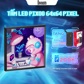 Màn hình led trang trí Divoom Pixoo-64 64x64 pixel, bảng đèn led trang trí bàn, treo tường - BH 12 tháng 1 đổi 1