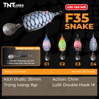 Mồi Câu Lure Nhái Hơi TNTLures Action Chìm F35 Khóa xoay da rắn  3,5cm/8g