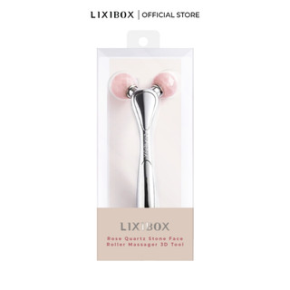  Thanh Lăn Massage Mặt Đá Thạch Anh Hồng Lixibox Rose Quartz Stone Face Roller Massager 3D Tool 