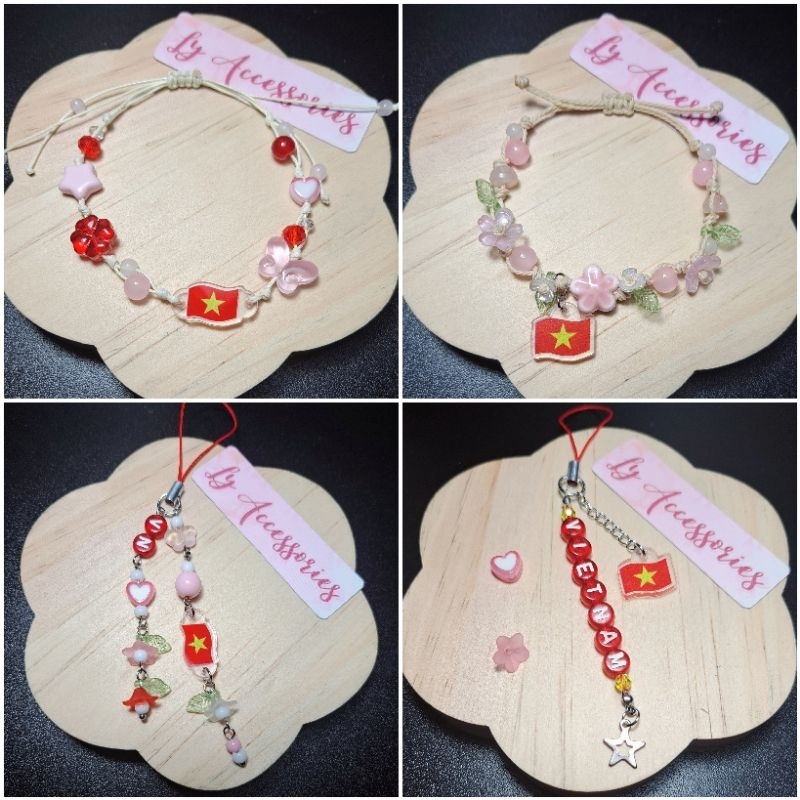 Tôi yêu Việt Nam - Vòng tay, Phone charm, móc khóa Quốc kỳ Việt Nam