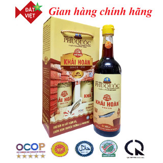 Xách 2 chai Nước mắm Khải Hoàn Phú Quốc 40/43 đạm chai thủy tinh 520ml - Nguyên chất hảo hạng