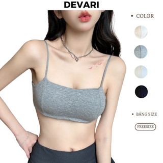 Áo bra hai dây mảnh không gọng đệm mút mỏng ôm ngực phong cách basic thể thao năng động DEVARI B6155