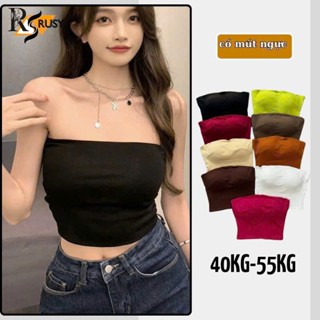  Áo Ống Cúp Ngực Có Mút Croptop Trơn Basic  Áo Quây Ngang Thun Gân Co Giản RUSY 
