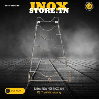  Kệ Treo Nắp Nồi INOX Cao Cấp-Giá Úp Vung Xoong Nồi INOX  6-9 tầng 