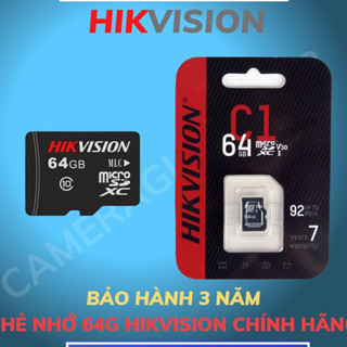 Thẻ Nhớ 64G 128G 256G HIKVISION CLASS 10 Chất Lượng Cao, Dùng cho Camera - Chính Hãng - BẢO HÀNH 24 THÁNG